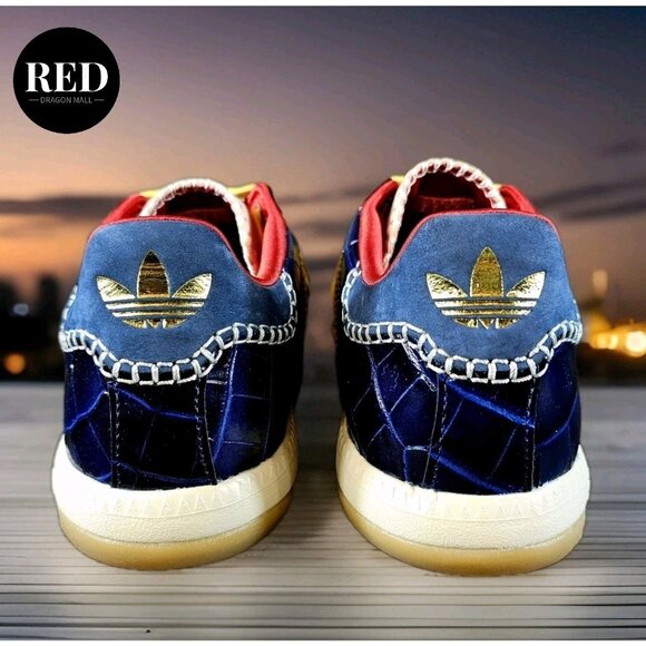 Adidas Wales Bonner Originals MN Samba Gold Navy IH8407 - Men's Size 10 - Picture 5 of 16